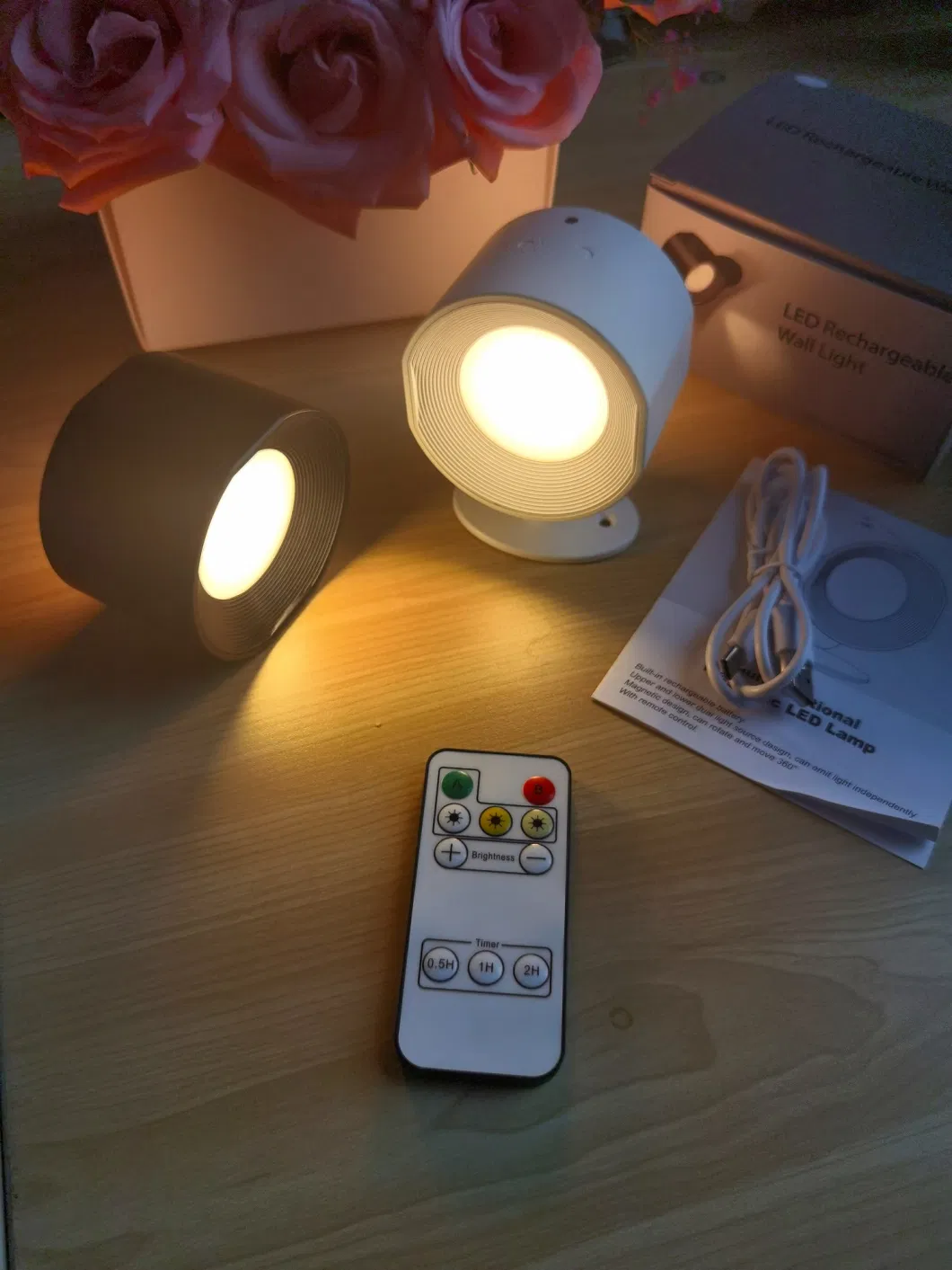 Touch &amp; Remote Control LED Wall Light Rechargeable Magnetic Mounted