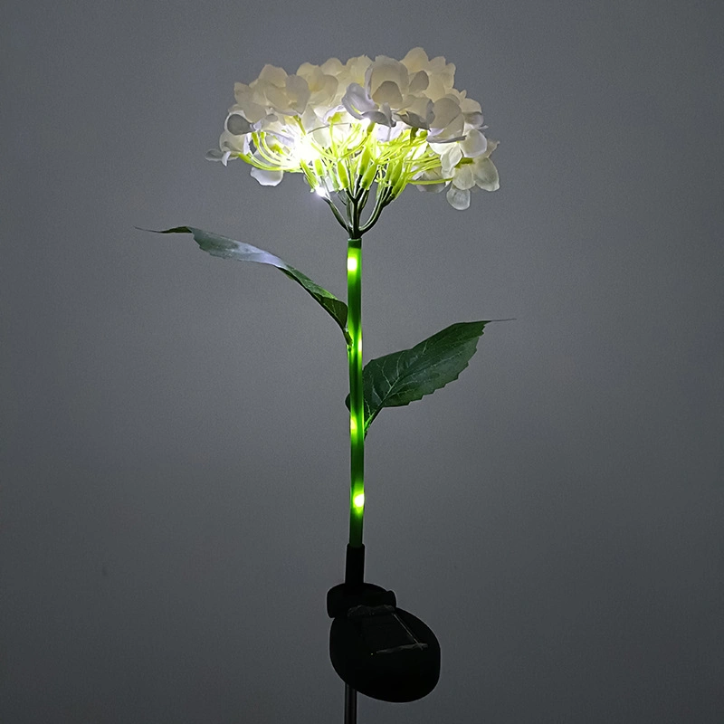 Hydrangea New Style Outdoor Colorful Decoration LED Solar Garden Light Lighting Solar Metal Flower Stake Lights